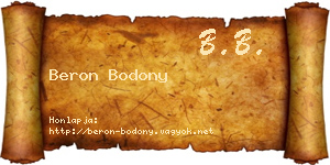 Beron Bodony névjegykártya